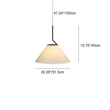 Contemporary Scandinavian Cone Metal Fabric 1-Light Pendant Light For Living Room
