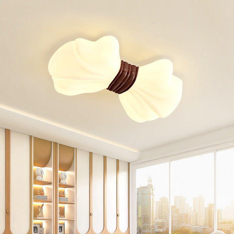 Modern Eclectic Kids Bow Iron PE LED Flush Mount Ceiling Light For Bedroom