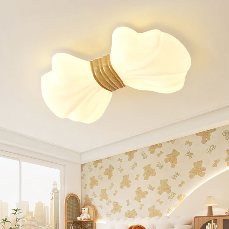 Modern Eclectic Kids Bow Iron PE LED Flush Mount Ceiling Light For Bedroom