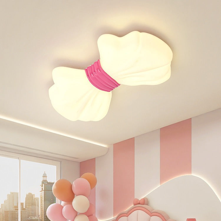 Modern Eclectic Kids Bow Iron PE LED Flush Mount Ceiling Light For Bedroom