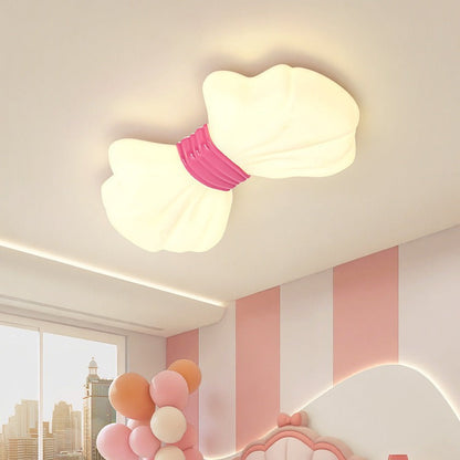 Modern Eclectic Kids Bow Iron PE LED Flush Mount Ceiling Light For Bedroom
