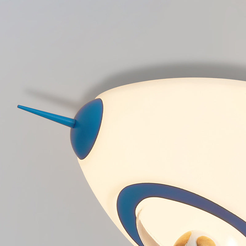 Contemporary Creative Kids Rocket Iron Acrylic LED Flush Mount Ceiling Light For Bedroom