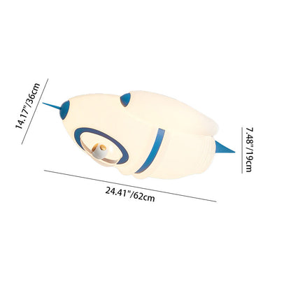 Contemporary Creative Kids Rocket Iron Acrylic LED Flush Mount Ceiling Light For Bedroom