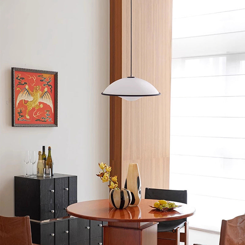 Modern Minimalist Dome Copper Acrylic 1-Light Pendant Light For Bedroom