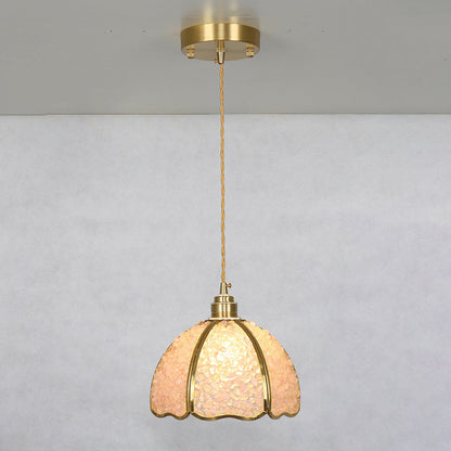 Contemporary Luxury Dome Crystal Copper 1-Light Pendant Light For Living Room