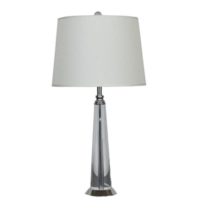 Contemporary Scandinavian Frustum Cone Crystal Fabric 1-Light Table Lamp For Bedroom