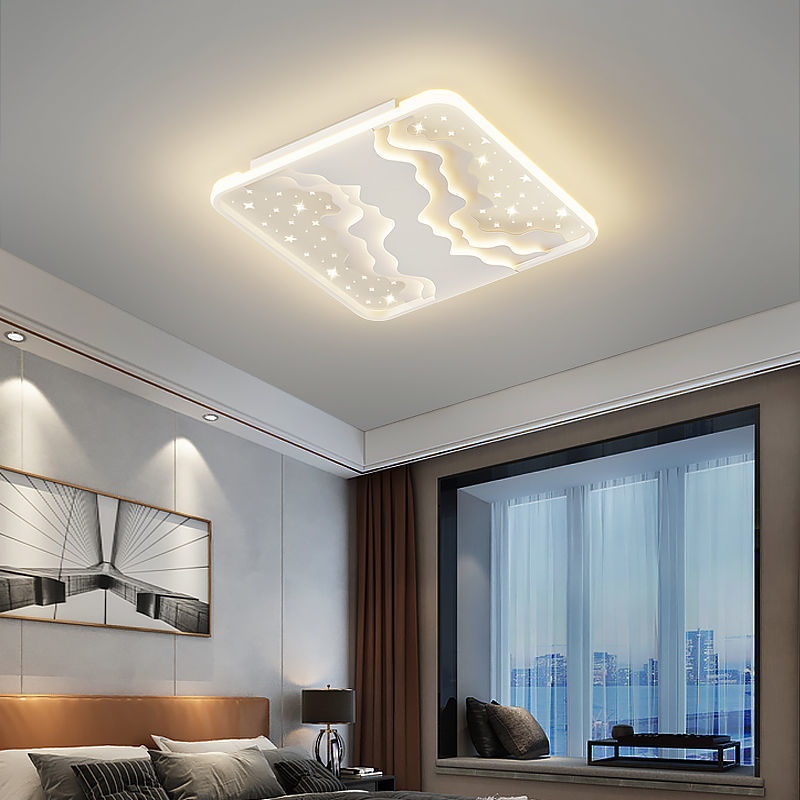 مصباح سقف LED دائري من الأكريليك والألومنيوم والحديد بتصميم بسيط وعصري لغرفة النوم