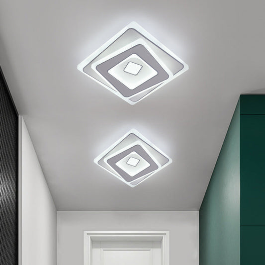 Modern Minimalist Square Iron Acrylic LED Flush Mount Ceiling Light For Bedroom