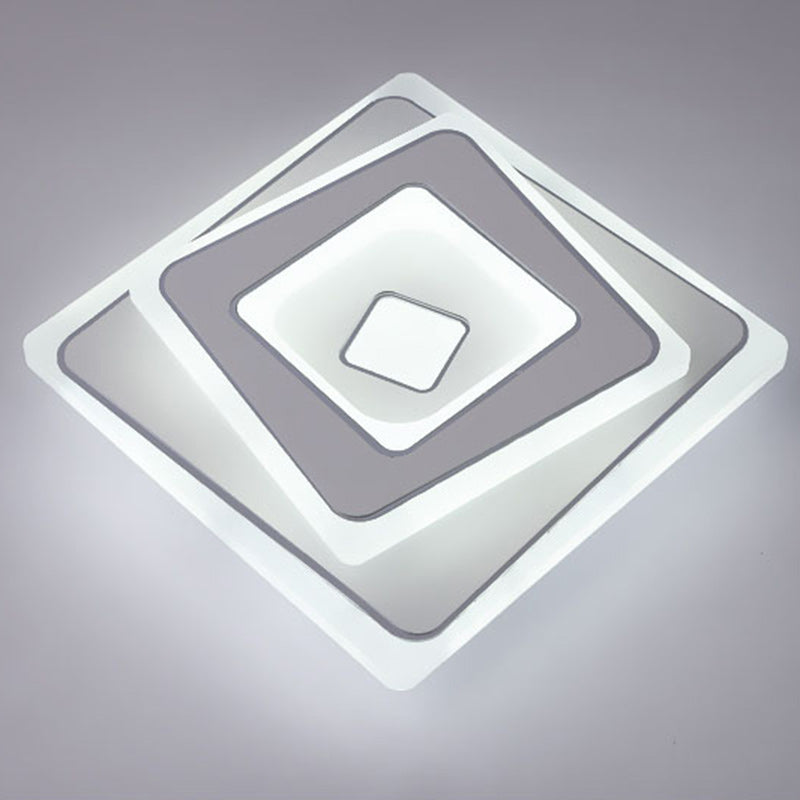 Modern Minimalist Square Iron Acrylic LED Flush Mount Ceiling Light For Bedroom