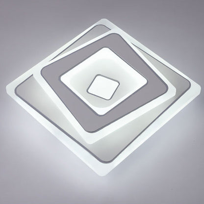 Modern Minimalist Square Iron Acrylic LED Flush Mount Ceiling Light For Bedroom