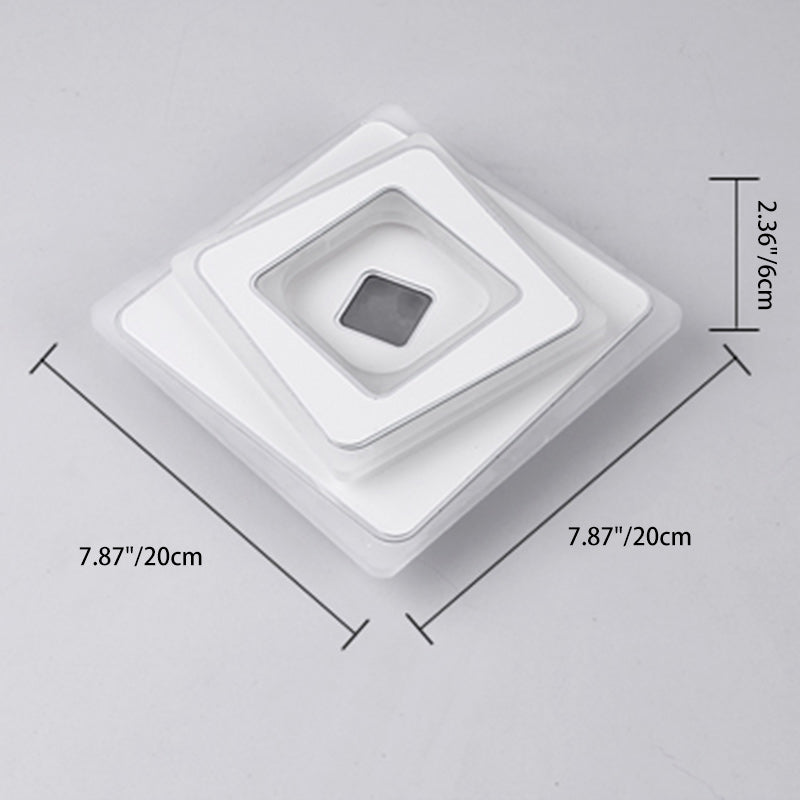 Modern Minimalist Square Iron Acrylic LED Flush Mount Ceiling Light For Bedroom