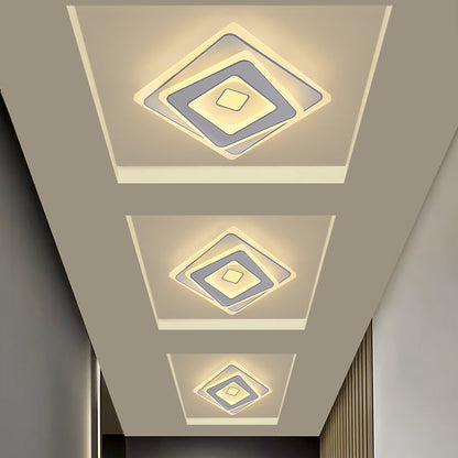 Modern Minimalist Square Iron Acrylic LED Flush Mount Ceiling Light For Bedroom