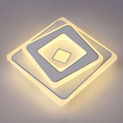 Modern Minimalist Square Iron Acrylic LED Flush Mount Ceiling Light For Bedroom