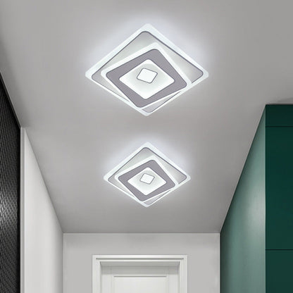 Modern Minimalist Square Iron Acrylic LED Flush Mount Ceiling Light For Bedroom