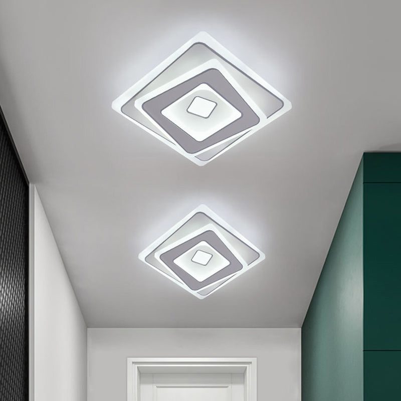 Modern Minimalist Square Iron Acrylic LED Flush Mount Ceiling Light For Bedroom