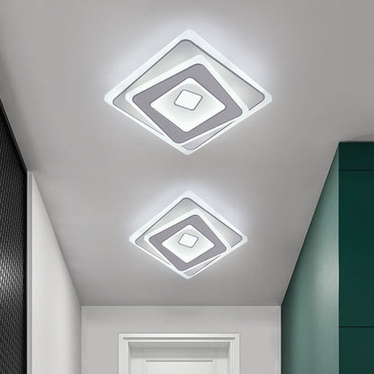 Modern Minimalist Square Iron Acrylic LED Flush Mount Ceiling Light For Bedroom