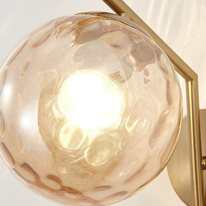 Traditional European Sphere Iron Glass 1-Light Wall Sconce Lamp For Bedroom