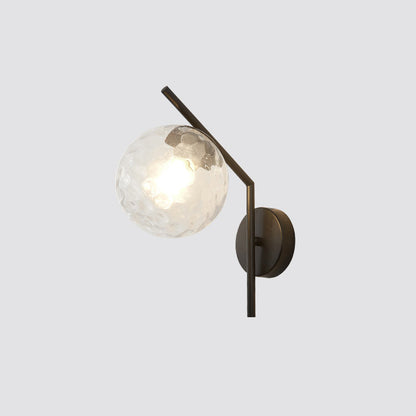Traditional European Sphere Iron Glass 1-Light Wall Sconce Lamp For Bedroom