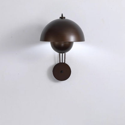 Traditional Rustic Dome Iron 1-Light Wall Sconce Lamp For Bedroom