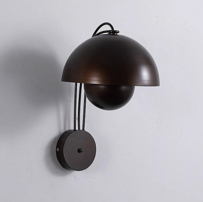 Traditional Rustic Dome Iron 1-Light Wall Sconce Lamp For Bedroom