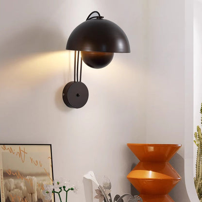 Traditional Rustic Dome Iron 1-Light Wall Sconce Lamp For Bedroom