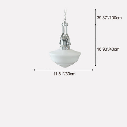 Modern Mid-Century Cone Iron Glass 1-Light Pendant Light For Living Room