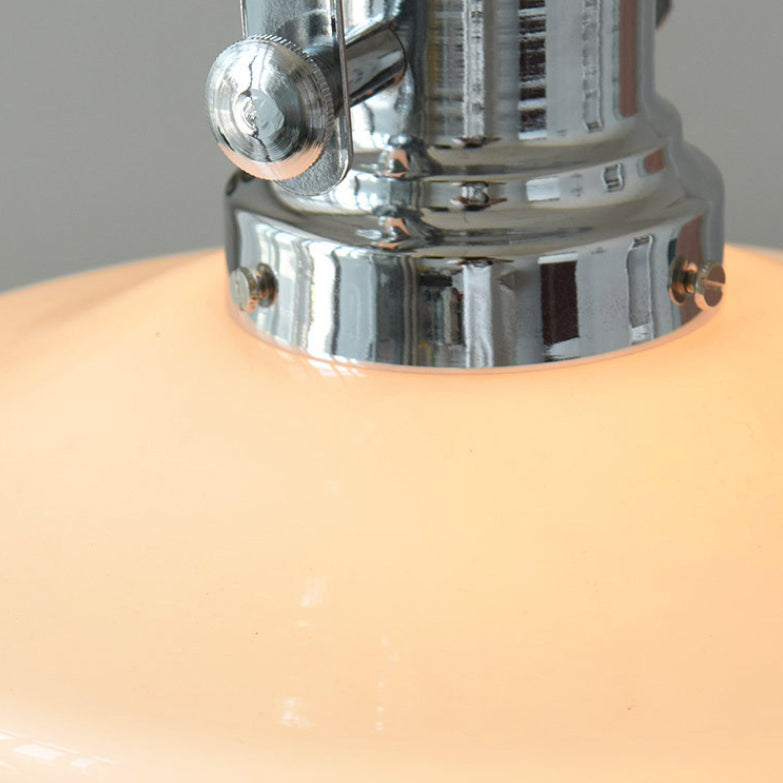 Modern Mid-Century Cone Iron Glass 1-Light Pendant Light For Living Room