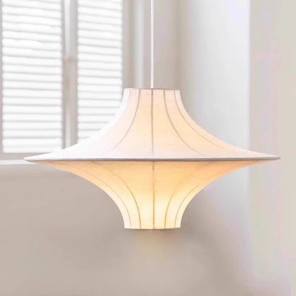 Traditional Japanese Flying Saucer Iron Silk 2/3 Light Pendant Light For Living Room
