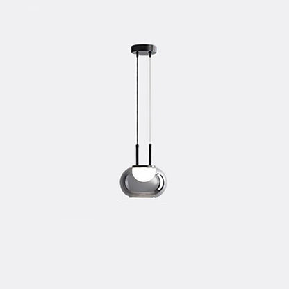 Contemporary Scandinavian Globe Iron Glass LED Chandelier Island Light For Living Room