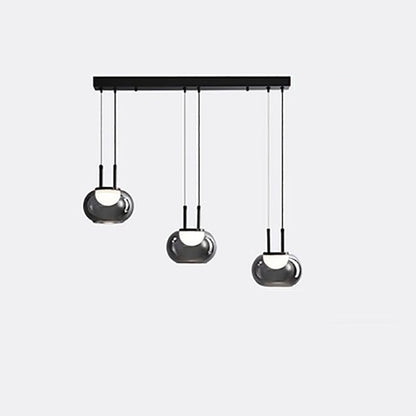 Contemporary Scandinavian Globe Iron Glass LED Chandelier Island Light For Living Room