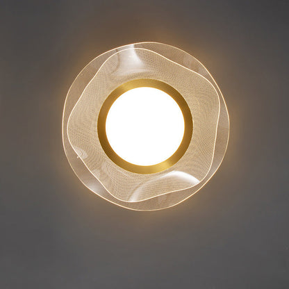 Modern Luxury Flower Metal Aluminum Acrylic LED Semi-Flush Mount Ceiling Light For Bedroom