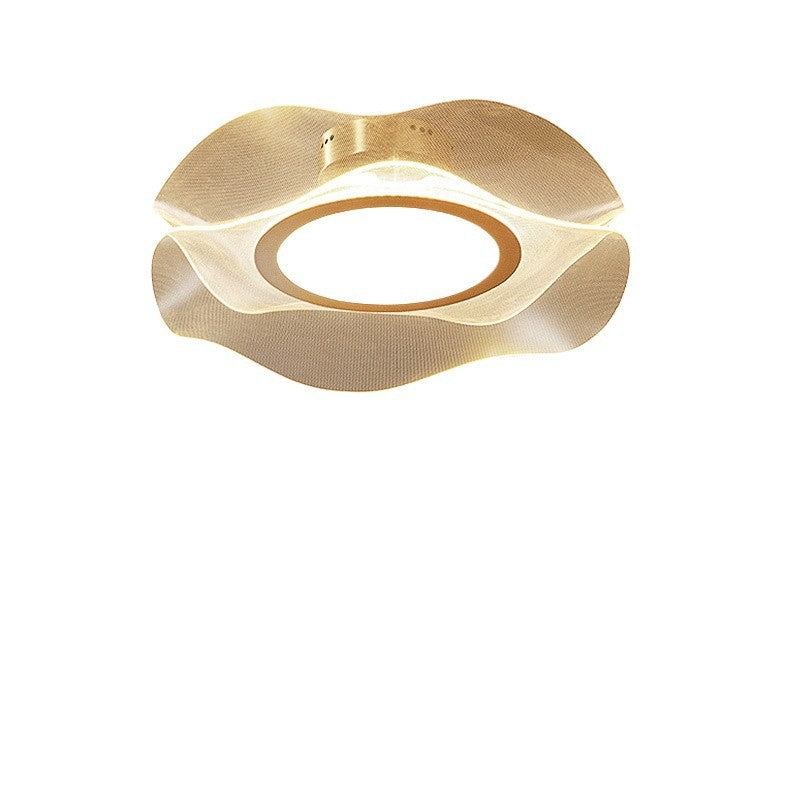 Modern Luxury Flower Metal Aluminum Acrylic LED Semi-Flush Mount Ceiling Light For Bedroom