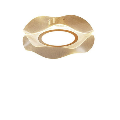 Modern Luxury Flower Metal Aluminum Acrylic LED Semi-Flush Mount Ceiling Light For Bedroom