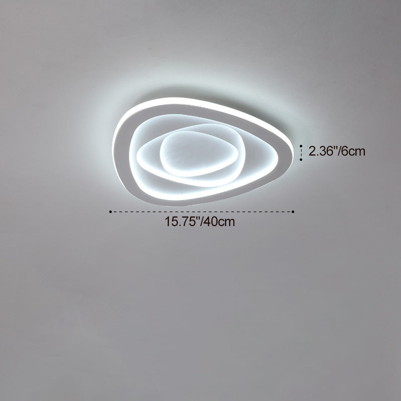 Modern Simplicity Triangle Aluminum PC LED Flush Mount Ceiling Light For Bedroom