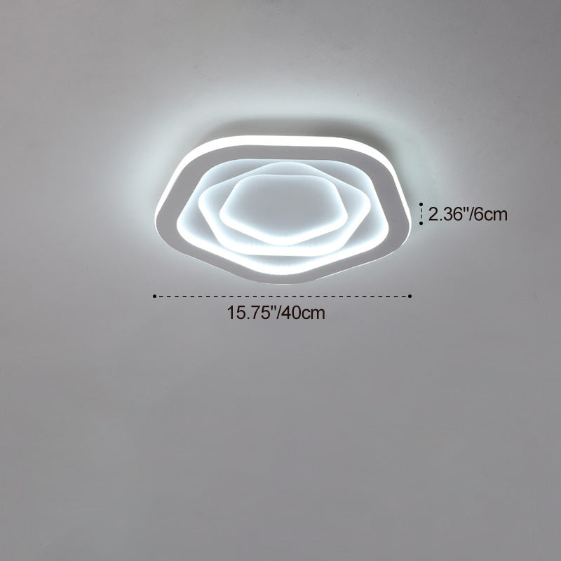 Modern Simplicity Triangle Aluminum PC LED Flush Mount Ceiling Light For Bedroom