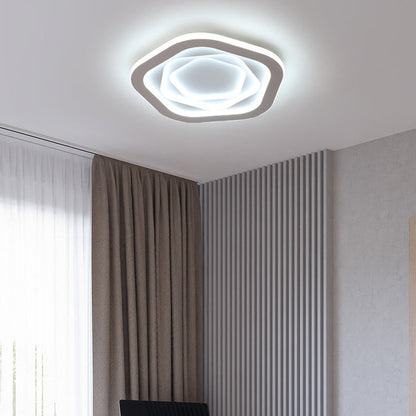 Modern Simplicity Triangle Aluminum PC LED Flush Mount Ceiling Light For Bedroom