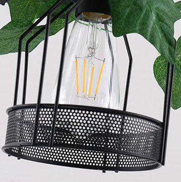 Traditional Rustic Cage Iron Rope Solid Wood 3/5 Light Chandelier Island Light For Dining Room