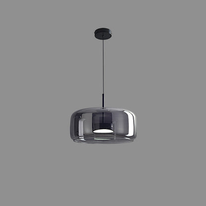 Contemporary Scandinavian Cylinder Copper Glass LED Pendant Light For Living Room
