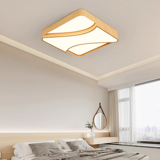 Contemporary Scandinavian Square Acrylic Metal LED Flush Mount Ceiling Light For Bedroom