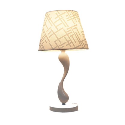 Contemporary Creative Frustum Cone Iron Fabric 1-Light Table Lamp For Bedroom
