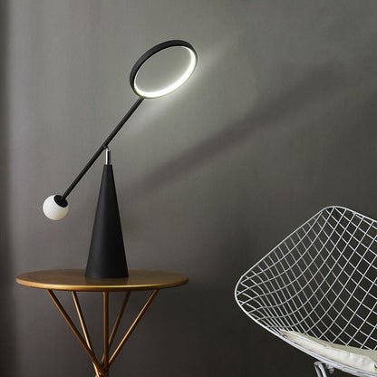 Contemporary Scandinavian Cone Metal Glass Silicone LED Table Lamp For Bedroom