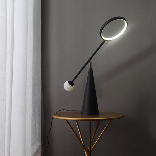 Contemporary Scandinavian Cone Metal Glass Silicone LED Table Lamp For Bedroom