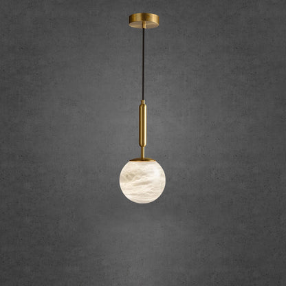 Modern Luxury Globe Metal Marble LED Pendant Light For Bedroom