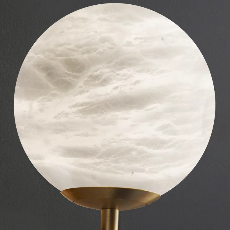 Modern Luxury Globe Metal Marble LED Pendant Light For Bedroom