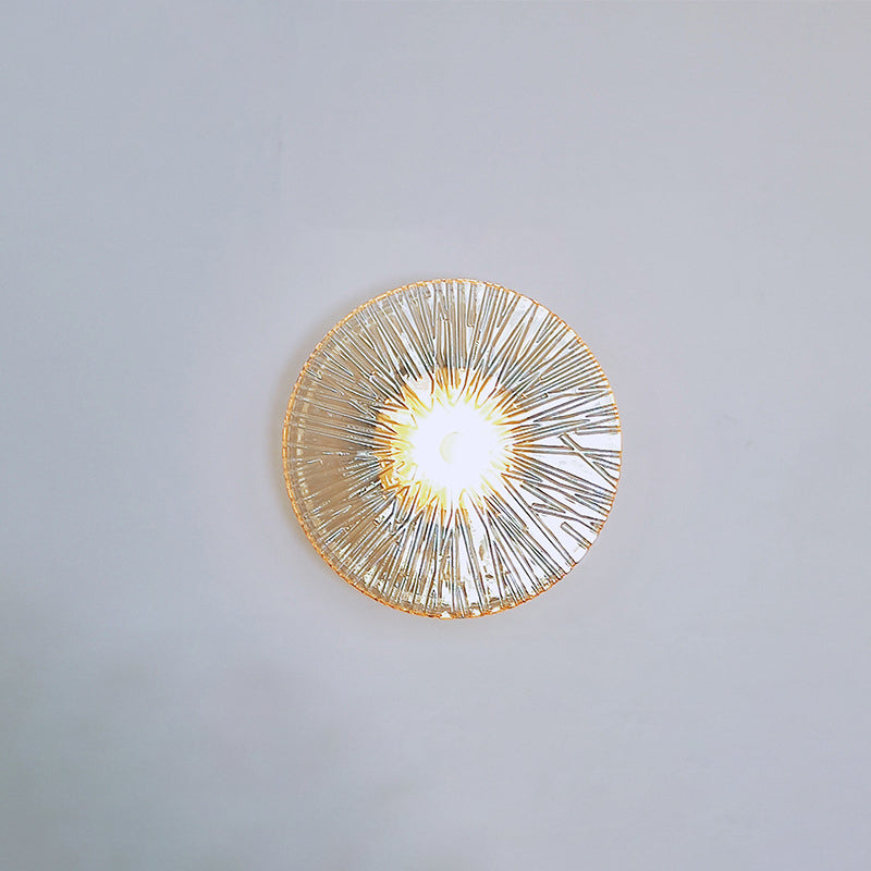 Modern Luxury Round Metal Glass LED Wall Sconce Lamp For Living Room