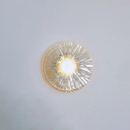 Modern Luxury Round Metal Glass LED Wall Sconce Lamp For Living Room