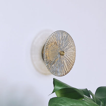 Modern Luxury Round Metal Glass LED Wall Sconce Lamp For Living Room