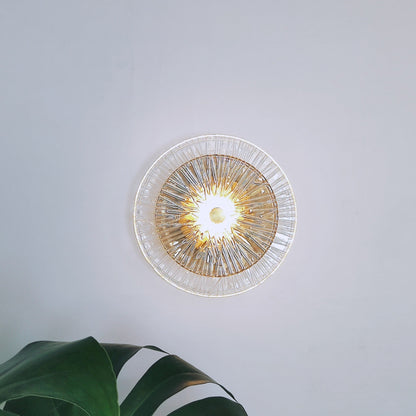 Modern Luxury Round Metal Glass LED Wall Sconce Lamp For Living Room