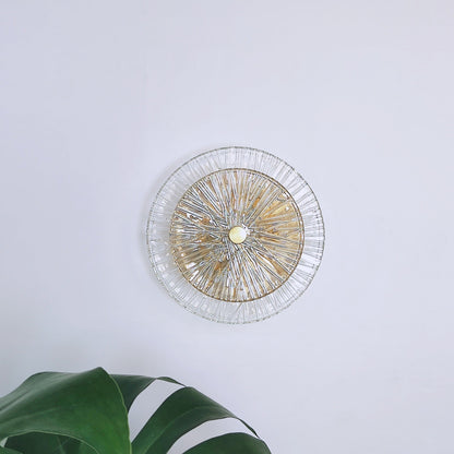 Modern Luxury Round Metal Glass LED Wall Sconce Lamp For Living Room