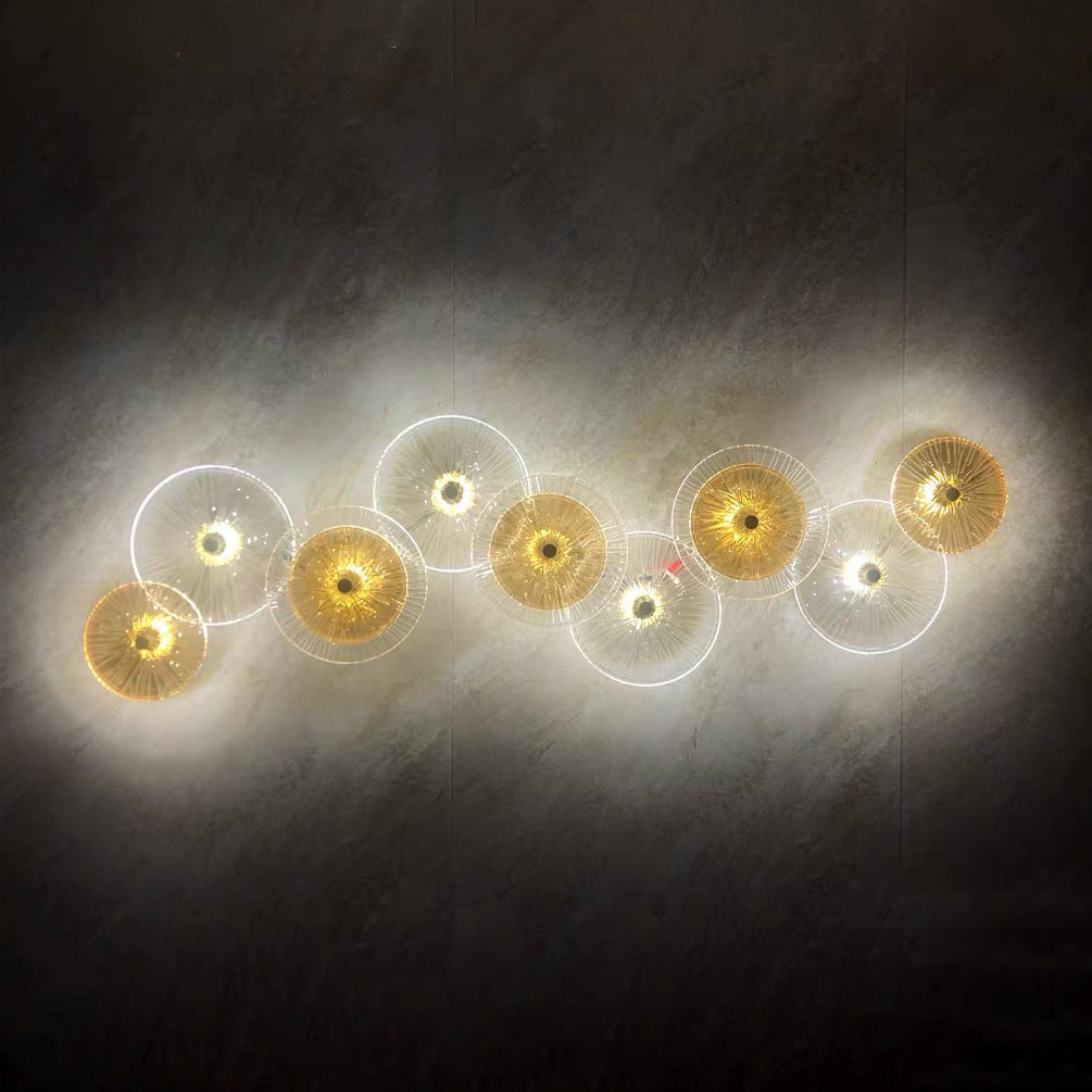 Modern Luxury Round Metal Glass LED Wall Sconce Lamp For Living Room
